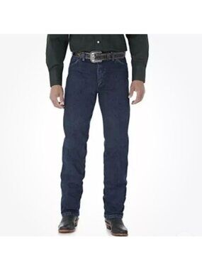 Wrangler Mens Cowboy Cut Original Fit Jeans Dark Wash Size 38x34 100% Cotton Den